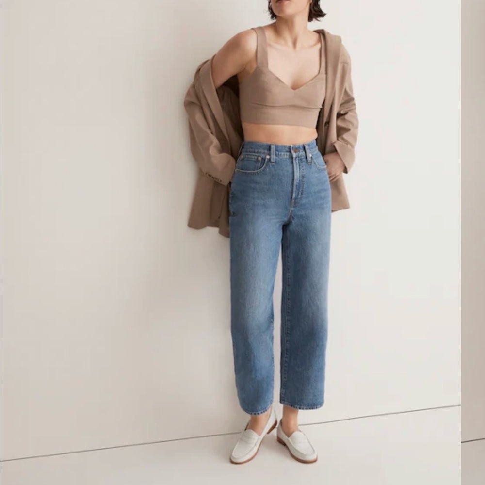High-Rise Straight Leg Women Jeans in Medium Blue